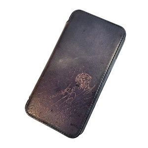 ベルルッティ Berluti IPHONE12PRO用 レザーケース カリグラフィー 携帯電話 スマートフォン 手帳型ケース 紫 パープル IBO46 メンズ