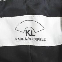 カールラガーフェルド KARL LAGERFELD セットアップ スーツ ジャケット 膝上 ミニ 台形スカート スカート ツイード 38 黒系 ブラック 毛 ウ_画像3