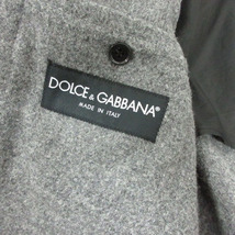 ドルチェアンドガッバーナ ドルガバ DOLCEANDGABBANA テーラードジャケット ダブル ウール センターベント 50 グレー ☆AA★ メンズ_画像4