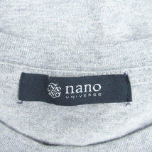 ナノユニバース nano universe Tシャツ カットソー クルーネック 半袖 無地 M グレー /HO47 メンズ_画像4