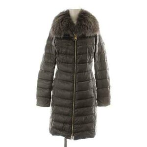  hell noICONICOe Lisa Elisa down coat long Zip up fox fur white fox big color 36 XS gray 