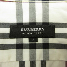 バーバリーブラックレーベル BURBERRY BLACK LABEL 国内正規 半袖 ボタンダウン シャツ ノバチェック コットン 2 M程度 白 ホワイト グレー_画像3