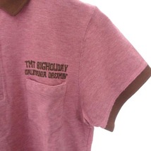 未使用品 ティーエムティー TMT タグ付き ポロシャツ 半袖 ロゴ 刺繍 ワンポイント コットン レッド 赤 S ■GY01 メンズ_画像3