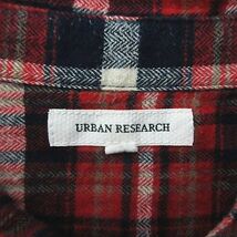 アーバンリサーチ URBAN RESEARCH シャツ 長袖 チェック ヘリンボーン 胸ポケット コットン 40 レッド系 ※EKM メンズ_画像3