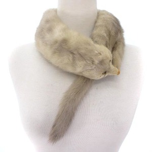  muffler stole mink fur face attaching gray series #GY11 lady's 