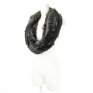  Abahouse du vi net abahouse devinette snood muffler knitted rabbit fur twist soft charcoal gray 