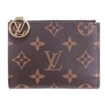 未使用品 ルイヴィトン LOUIS VUITTON モノグラム キャンバス ポトルフォイユ リサ 二つ折り財布 レザー 総柄 M82383 ブラウン 茶 ウォレッ_画像1