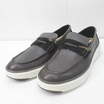 コールハーン COLE HAAN c37319 グランドプロトップスピンペニーローファー 11 グレー系 レザー メンズ_画像1