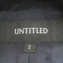 アンタイトル UNTITLED フーデッドジャケット 2 ネイビー 紺系 ジップアップ スナップボタン ポケット 毛 ウール 裏地 無地 レディース_画像3