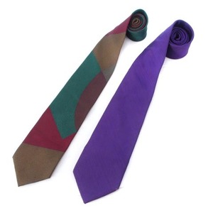  Paul Smith PAUL SMITH Kenzo KENZO 2 point set necktie regular Thai silk 100% multicolor purple #GY11 men's 
