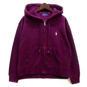 ポロ ラルフローレン POLO RALPH LAUREN ボックスシルエット スウェット パーカー ジップアップ 裏起毛 パープル 紫 SP レディース