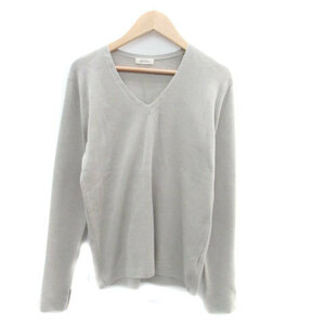  Des Pres DES PRES Tomorrowland knitted cut and sewn V neck long sleeve plain wool silk .S gray /HO33 lady's 