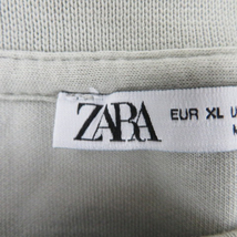 ザラ ZARA Tシャツ カットソー 五分袖 ラウンドネック 無地 大きいサイズ XL グレー /YK40 メンズ_画像4