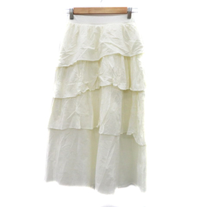  Olive des Olive OLIVE des OLIVEtia-do skirt flair skirt long height maxi height plain F eggshell white /YK20 lady's 