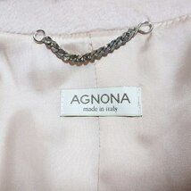 アニオナ AGNONA チンチラファー コート アルパカ カシミヤ混 ロング 40 M相当 ピンク IBO46 X レディース_画像9