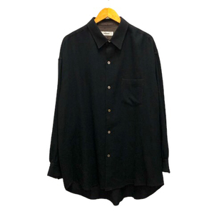 サルバム sulvam シャツ カジュアルシャツ ウール オーバーサイズ SI-B04-010 無地 長袖 M 黒 ブラック メンズ