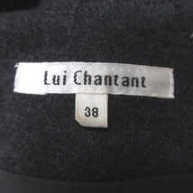 ルイシャンタン Lui Chantant ワンピース ひざ丈 ウール ボーダー 七分袖 38 チャコールグレー 黒 ブラック /MS レディース_画像5