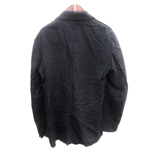 トゥモローランド TOMORROWLAND テーラードジャケット シングル 背抜き ウール 46 黒 ブラック /AU メンズ_画像2