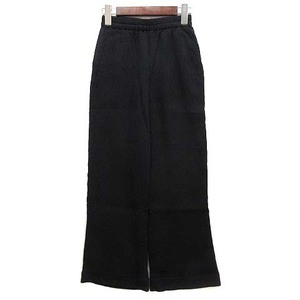 クラネ CLANE バーティカル ジャガード ルーズ パンツ ベルボトム VERTICAL JACQUARD LOOSE PANTS ブラック 0 美品 11110-7012 レディース