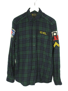 ポロ ラルフローレン POLO RALPH LAUREN Polo Military Applique Check Cotton Shirt ミリタリー アップリケ チェック コットン シャツ S