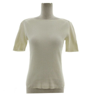  Ships SHIPS knitted short sleeves rib cotton . ivory lady's 