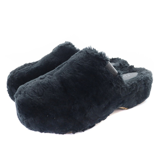 アグ オーストラリア UGG australia ファズ シュガー クロッグ FUZZ SUGAR CLOG サンダル ミュール スリッポン 24cm 黒 ブラック 1130950 /