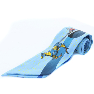 エルメス HERMES ツイリー スペース ダービー スカーフ 総柄 シルク 水色 ブルー /SR22 ■OH レディース