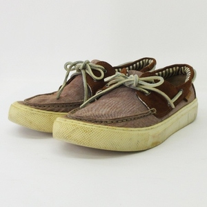  Vans VANS deck shoes sneakers suede tea Brown 26cm shoes #GY01 men's 