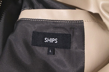 2022SS SHIPS シップス Synthetic Leather フェイクレザー シングルライダース ジャケット L BEIGE ベージュ 114-03-0989 /◆ メンズ_画像3