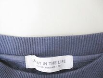 ユナイテッドアローズ A DAY IN THE LIFE UNITED ARROWS 長袖 スウェット トレーナー 青系 ブルー プリント リブ レディース_画像3