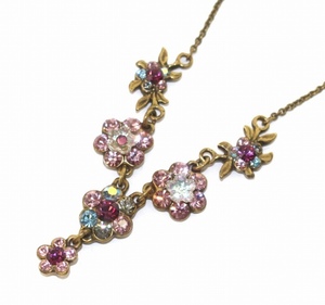 ミハエルネグリン Michal Negrin ネックレス ペンダント フラワーモチーフ ビジュー ピンク アクセサリー ジュエリー /DK レディース