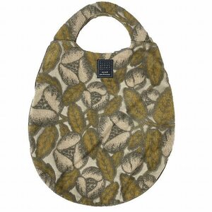 美品 ミナペルホネン mina perhonen jardin egg bag ジャルダン エッグバッグ ハンドバッグ ベージュ va9054 レディース