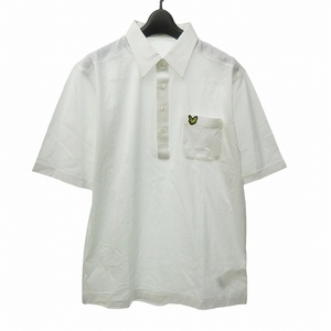 ライル&スコット LYLE&SCOTT 美品 ポロシャツ ロゴ ワッペン コットン 半袖 白 ホワイト L 1226 メンズ