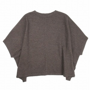  beautiful goods Untitled UNTITLED wool 100%do Le Mans sleeve knitted 7 minute sleeve sweater pull over 2 charcoal Brown / lady's 
