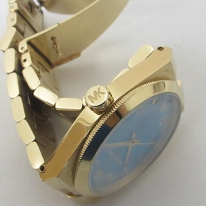 マイケルコース MICHAEL KORS 腕時計 ウォッチ クオーツ ターコイズブルー文字盤 3針 MK-5894 ジャンク品 金色 ゴールド色 1225の画像6