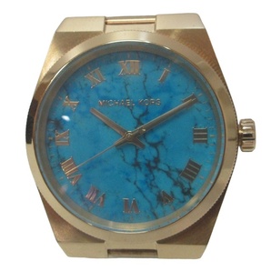 マイケルコース MICHAEL KORS 腕時計 ウォッチ クオーツ ターコイズブルー文字盤 3針 MK-5894 ジャンク品 金色 ゴールド色 1225の画像1