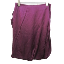 ヒューゴボス HUGO BOSS スカート シルク フリル 装飾 アシンメトリー デザイン ひざ丈 紫 パープル 38 約S 1229 レディース_画像2