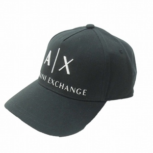 未使用品 アルマーニエクスチェンジ A/X ARMANI EXCHANGE タグ付 キャップ 帽子 ロゴ 刺繍 アジャスタブル 黒 ブラック 1228 メンズ