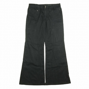  Untitled UNTITLED flare pants wide cotton tsu il stitch military style slacks bottoms 44 black black BLM11reti-