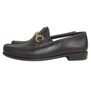  Daniel re poly- bit Loafer slip-on shoes hose bit fake leather Italy made Brown tea 39 approximately 25.5cm #GY26 lady's 