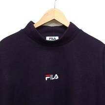 フィラ FILA 国内正規品 ニット ワンピース 長袖 ひざ丈 ハイネック ロゴ 大きいサイズ LL パープル 紫 /FT15 レディース_画像4