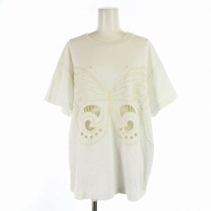 SEE BY CHLOE Butterfly Embroidery T-Shirt Tシャツ カットソー 半袖 蝶刺繍 カッティング XS 白 ホワイト CHS19UJH15112
