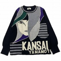 カンサイ KANSAI O2 カンサイヤマモト 山本寛斎 ニット セーター 長袖 クルーネック カットソー 黒 ブラック/10▲B12 レディース_画像1