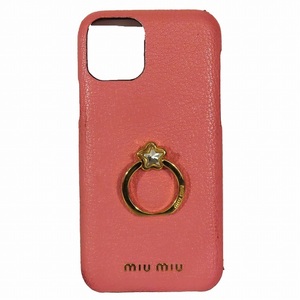  MiuMiu miumiu iphone кейс 11pro кольцо имеется смартфон кейс кожа Pink Lady -s^B12