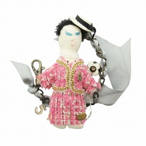 デモデ Demodee COCO PINK DOLL Charm ココ ドール バッグチャーム キーホルダー ブローチ キーリング 人形 ツイード 刺繍 チェーン