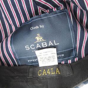 美品 カシラ × スキャバル CA4LA × SCABAL リネン100％ チェック柄 ハンチング キャスケット キャップ 帽子 青 ブルー △N07 メンズの画像8