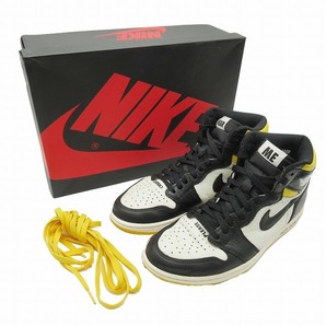 美品 2018年 ナイキ NIKE AIR JORDAN 1 RETRO HIGH エアジョーダン 1 レトロ ハイ NOT FOR RESALE Varsity Maize スニーカー つま黒 861428の画像7