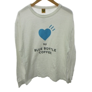 ヒューマンメイド HUMAN MADE BLUE BOTTLE COFFEE Tシャツ ロンT カットソー 長袖 白 ホワイト XLサイズ 0112 メンズ