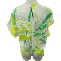 マルニ MARNI シャツジャケット ブラウス カットソー アシンメトリー 総柄 半袖 白 黄 緑 42 約Lサイズ 0112 IBO46 レディース_画像3
