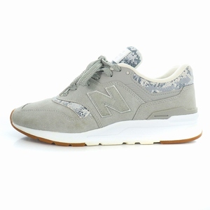 ニューバランス NEW BALANCE WMNS CW997HCG スニーカー ローカット スネーク柄 フェイクレザー ラインストーン US7 24cm グレー